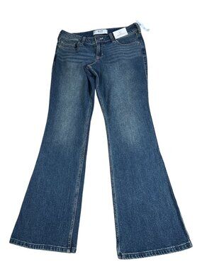 NEW Hollister Low-Rise Bootcut Jeans Women's 12L Dark Wash Denim Embroidered NWT